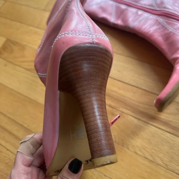 RARE Pink Leather Women's Boots - Picture 7 of 12